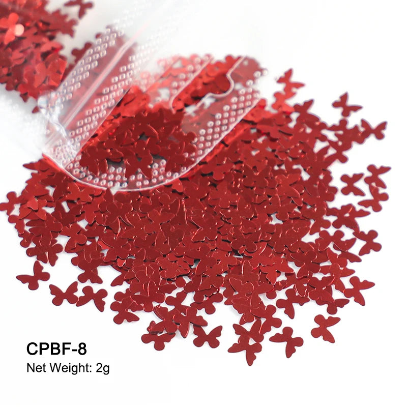 Holographic Nail Art Glitter - 2g Laser Star & Butterfly Sequins Flakes