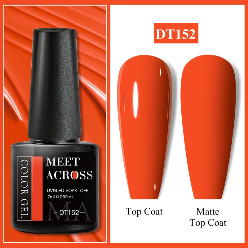 MEET ACROSS 7ml Wine Red Gel Nail Polish - Long-Lasting French Style Gel Varnish