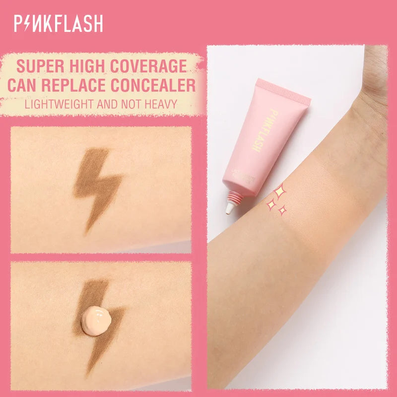 PINKFLASH Makeup Foundation - Full Concealer Smooth Oil Control Matte Base