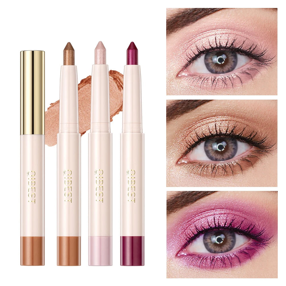 QIBEST Waterproof Pearlescent Eyeshadow Pencil Stick - Glitter Shimmer Highlighter Pen