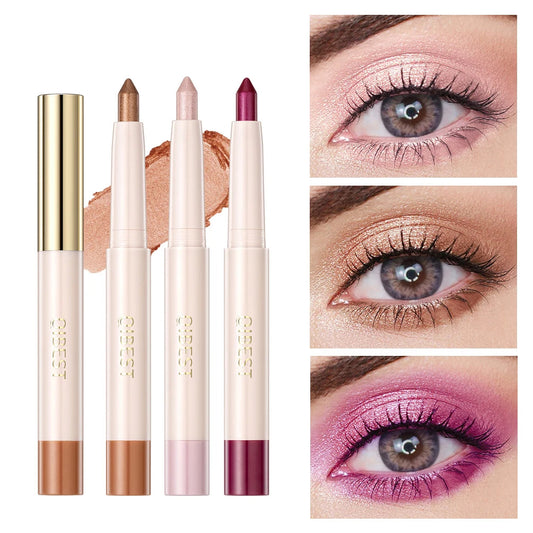 QIBEST Waterproof Pearlescent Eyeshadow Pencil Stick - Glitter Shimmer Highlighter Pen