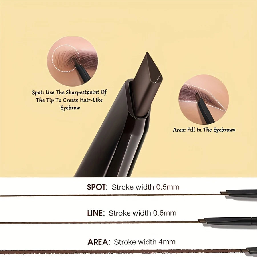 Waterproof Matte Eyebrow Pen - Double Head Lasting Brown Non-Smudged with Brush