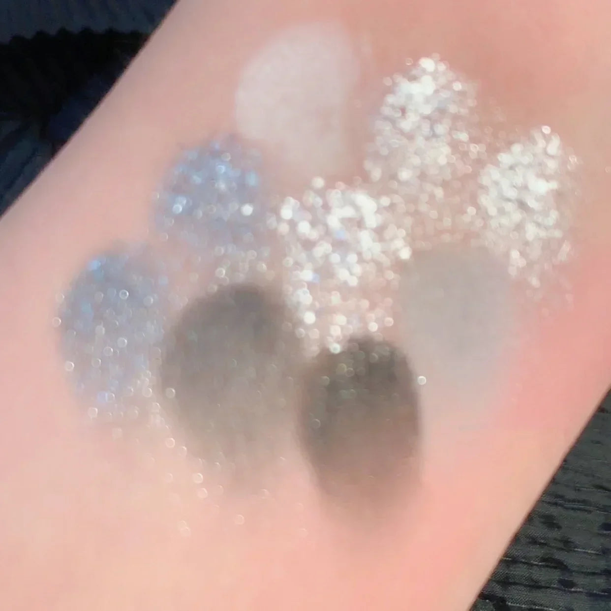 9-Color Glitter Eyeshadow Palette - Punk Smokey Cool Tones with Dark Gray, Black & Nude Shades