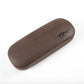 Wood Grain Hard Glasses Case - Portable Eyeglass Storage Box for Men and Women