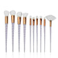 Unicorn Makeup Brushes Set - 10 Piece Glitter Foundation Powder Cosmetic Brush Set