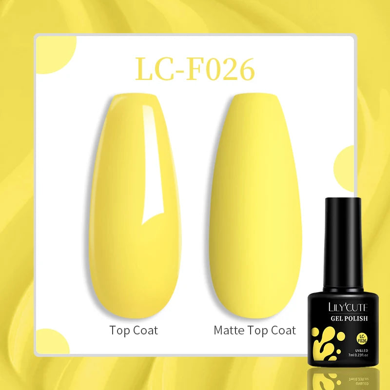 LILYCUTE 7ML Jelly Amber Gel Nail Polish - Semi Permanent UV Gel with Leopard Pattern Effect