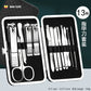 Home Nail Clipper Set - 19 Piece Large Size Dead Skin Pliers Eyebrow Clipper with Leather Sleeve