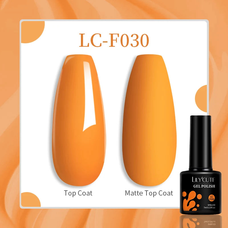 LILYCUTE 7ML Jelly Amber Gel Nail Polish - Semi Permanent UV Gel with Leopard Pattern Effect
