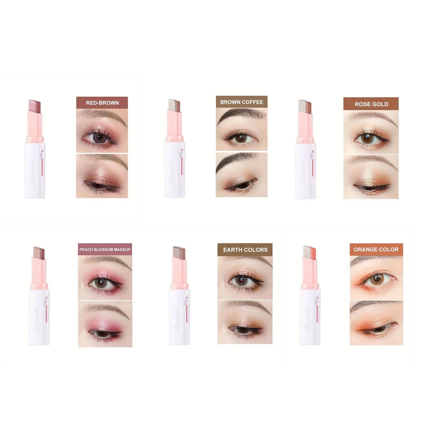 Two Color Gradient Eye Shadow Stick - Three Dimensional Natural Without Taking Off