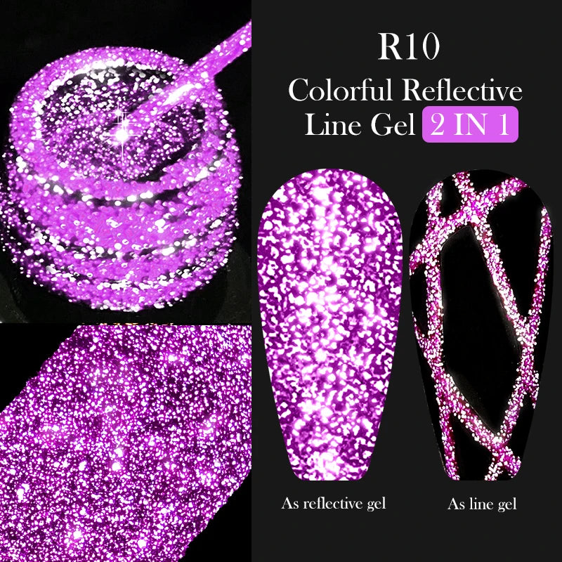 LILYCUTE 5ML Metallic Painting Liner Gel - Super Bright Gold Silver Mirror Drawing Gel