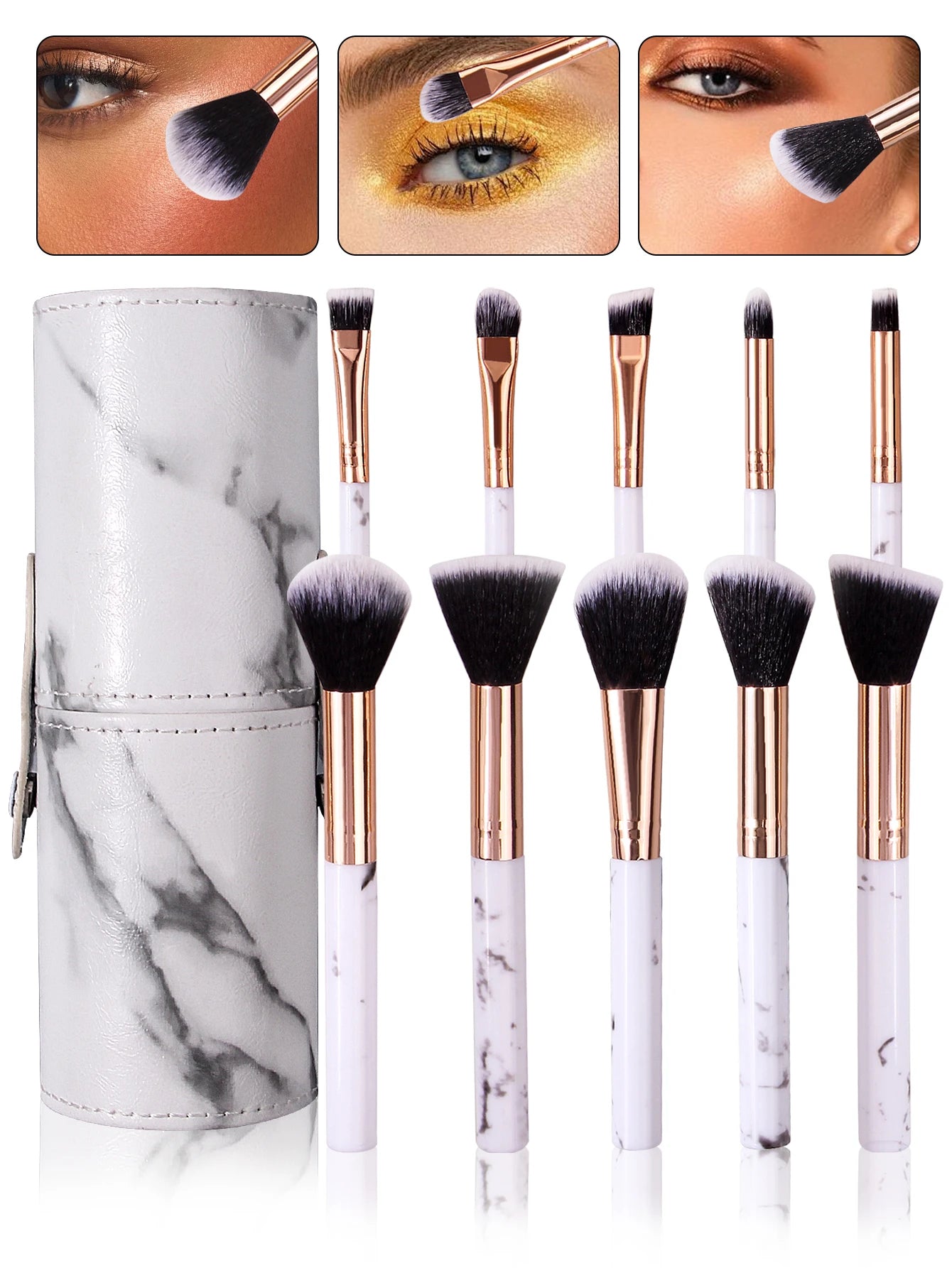 Marble Set Makeup Brush - 11 Piece Soft Hair Blush Eyeshadow Concealer Brush Set