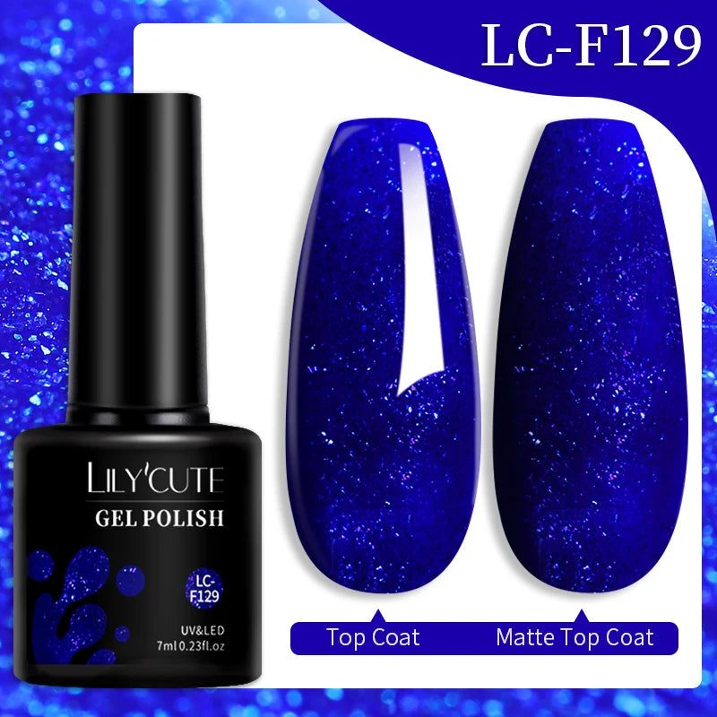 LILYCUTE 7ml 9D Cat Magnetic Gel Nail Polish - Iridescent Semi Permanent UV LED Gel Varnish