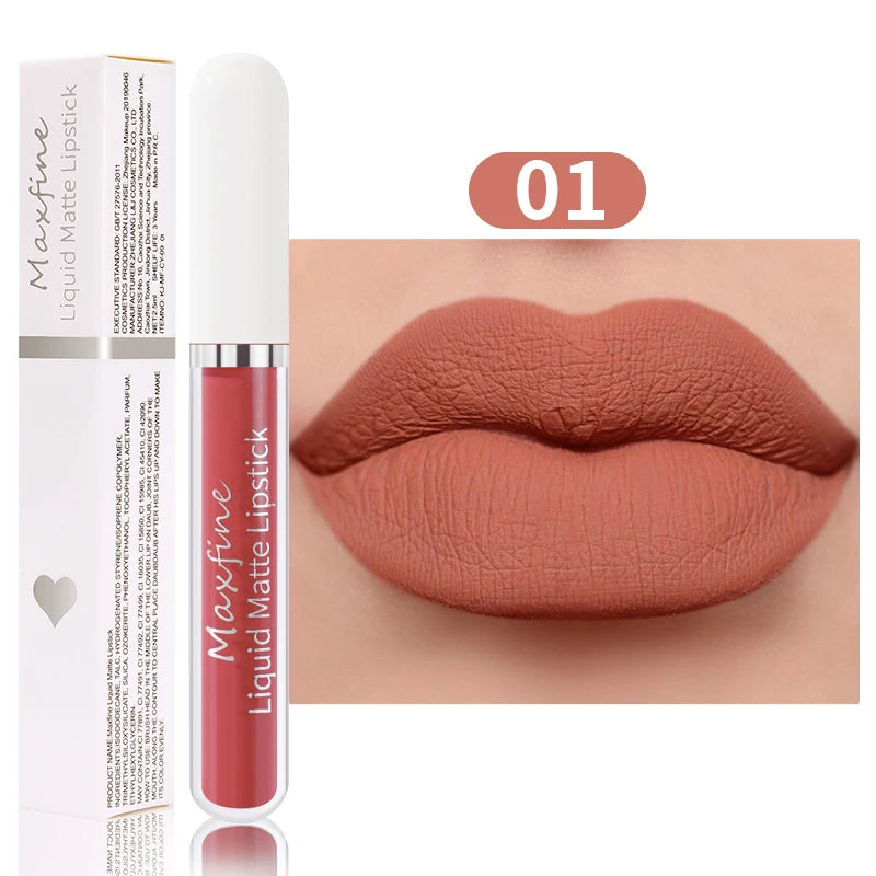 Matte Liquid Lipstick - Waterproof Velvet Lip Glaze Long-Lasting Moisturizing