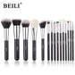 BEILI Black Makeup Brush Set - 30 Piece Professional Natural Goat Fiber Hair Set