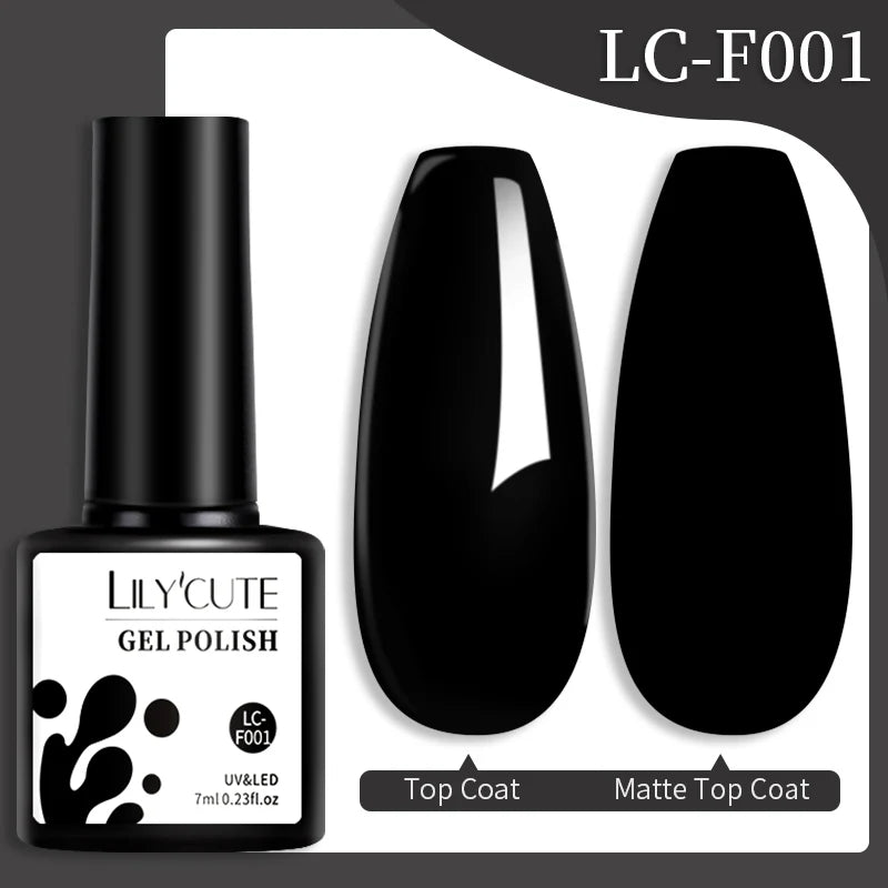 LILYCUTE 7ML Jelly Amber Gel Nail Polish - Semi Permanent UV Gel with Leopard Pattern Effect