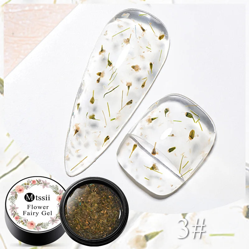 Mtssii Dried Flower Gel Nail Polish - Natural Flower Fairy Series 5ml Semi Permanent