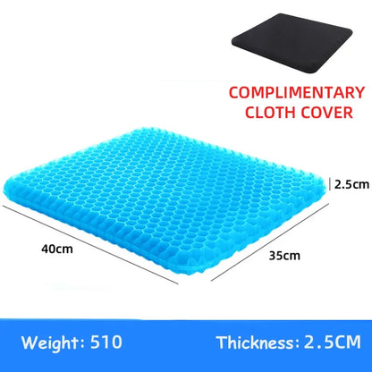 Honeycomb Gel Seat Cushion - Breathable Pressure Relief for Back and Tailbone Pain