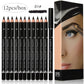 6 or 12 Piece Eye Brow Pencil Set - Waterproof Professional Natural Black Brown