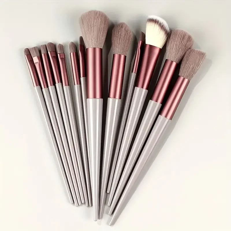 13 Piece Makeup Brush Set - Soft Fluffy Eye Shadow Foundation Blush Highlighter Collection