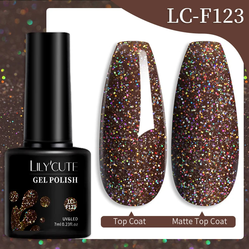 LILYCUTE 7ml 9D Cat Magnetic Gel Nail Polish - Iridescent Semi Permanent UV LED Gel Varnish