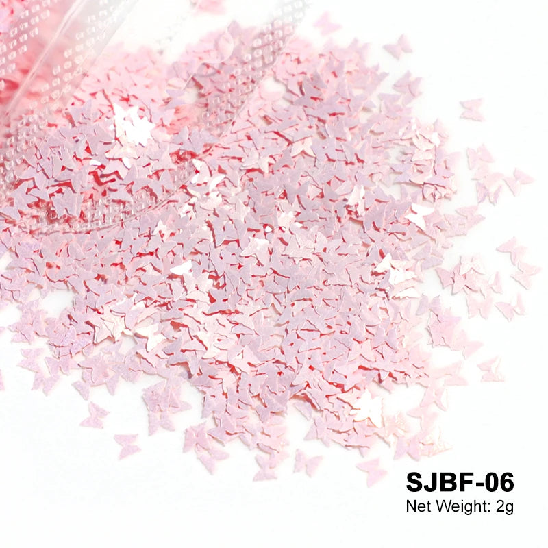 Holographic Nail Art Glitter - 2g Laser Star & Butterfly Sequins Flakes