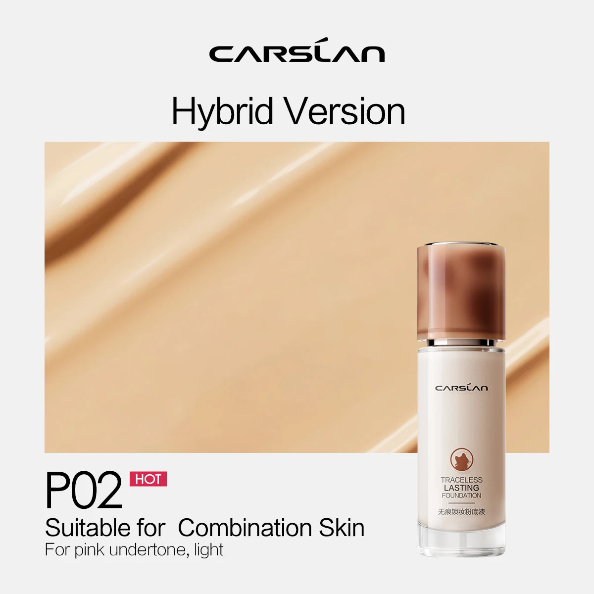 CARSLAN Long-Lasting Moisture Matte Liquid Foundation - Full Coverage Concealer