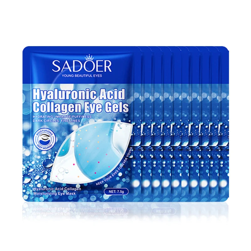 SADOER 24K Gold Crystal Collagen Eye Mask - Anti Dark Circles Removal Eyes Bags Moisturizing