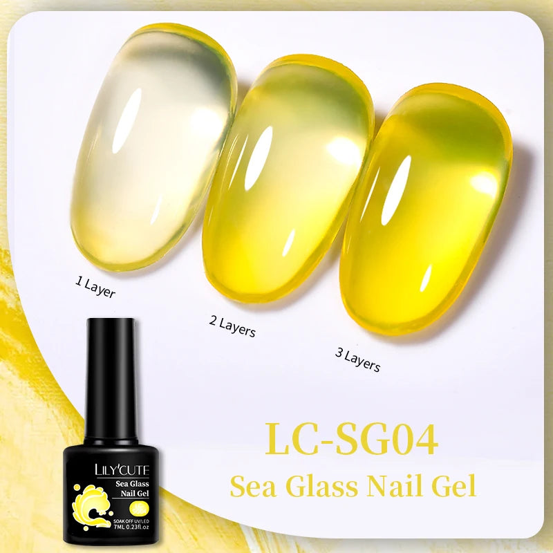 LILYCUTE 7ML Base and No-Wipe Top Coat - UV Gel Nail Polish Set