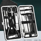 Home Nail Clipper Set - 19 Piece Large Size Dead Skin Pliers Eyebrow Clipper with Leather Sleeve