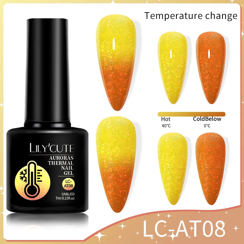 LILYCUTE 7ML Thermal Gel Nail Polish - Ultra-Thin Temperature Color Changing UV Gel