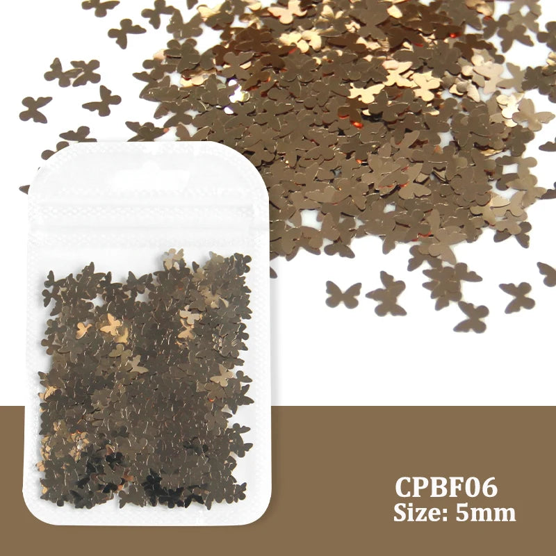 Holographic Nail Art Glitter - 2g Laser Star & Butterfly Sequins Flakes