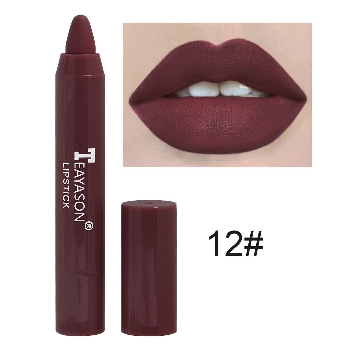 Matte Lipstick Liner Pencil - Waterproof Long-Lasting Velvet Lip Color (12 Shades)