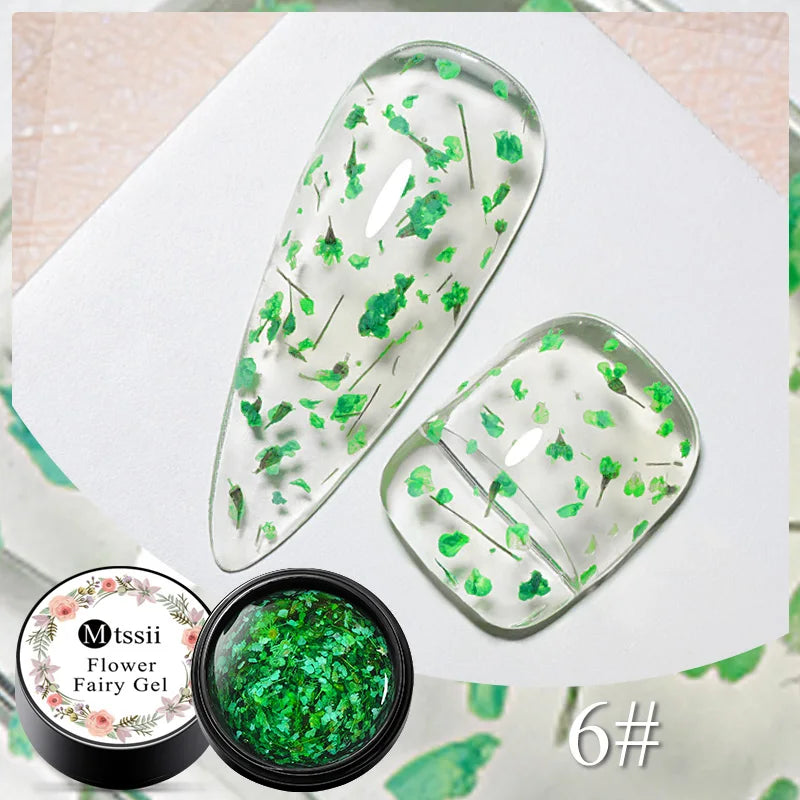 Mtssii Dried Flower Gel Nail Polish - Natural Flower Fairy Series 5ml Semi Permanent