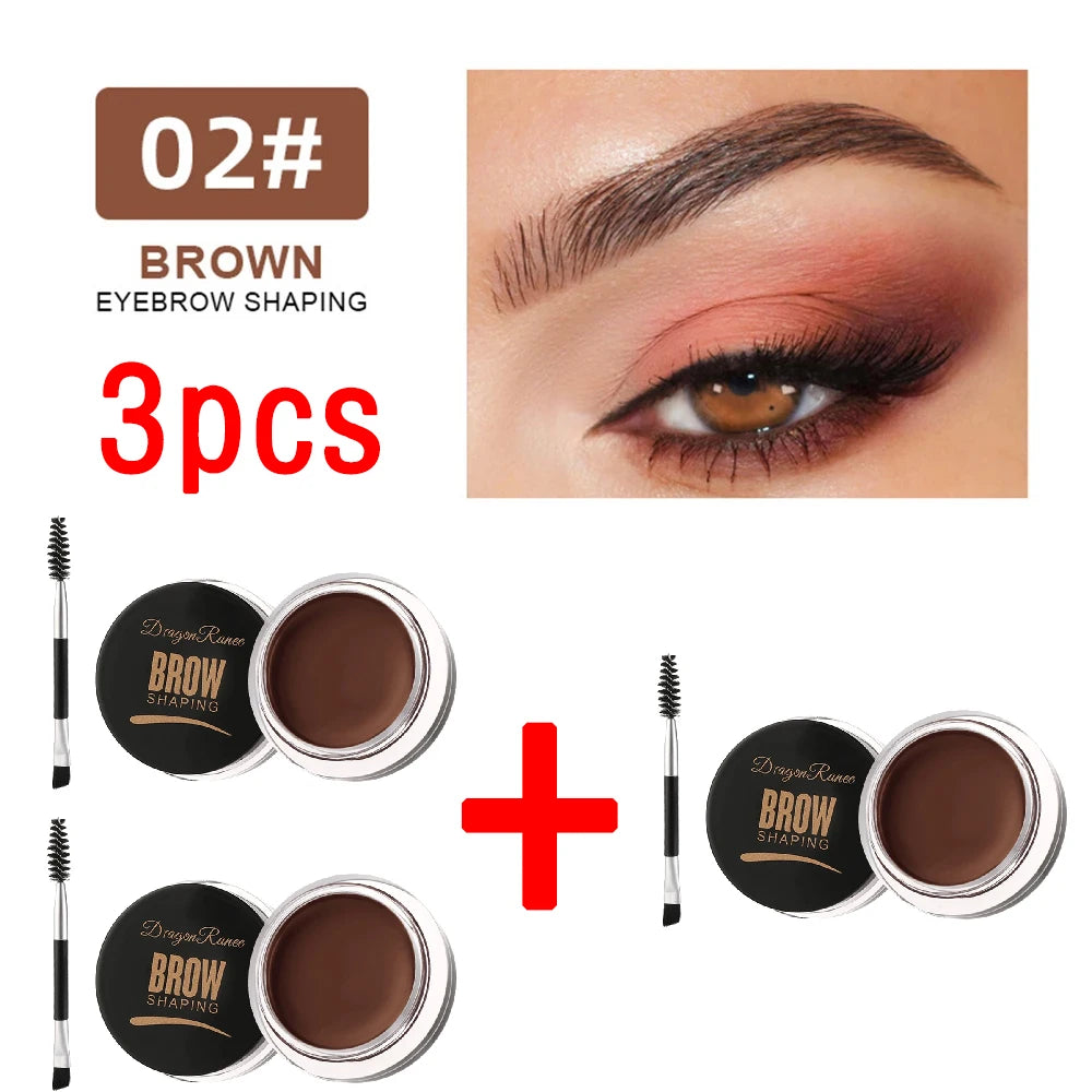 Matte Brown Black Wild Eyebrow Cream - 3D Natural Tint Gel Wax Waterproof Lasting