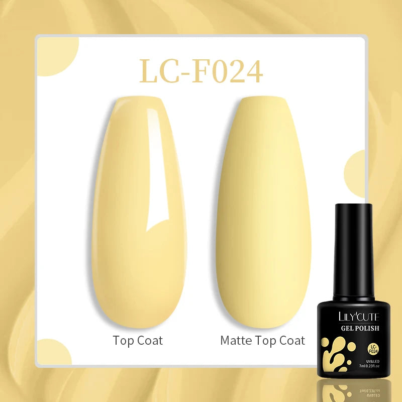 LILYCUTE 7ML Jelly Amber Gel Nail Polish - Semi Permanent UV Gel with Leopard Pattern Effect