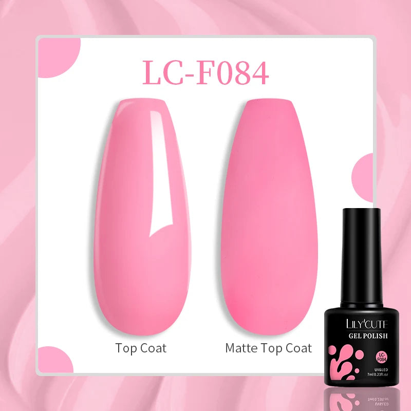LILYCUTE 7ML Jelly Amber Gel Nail Polish - Semi Permanent UV Gel with Leopard Pattern Effect