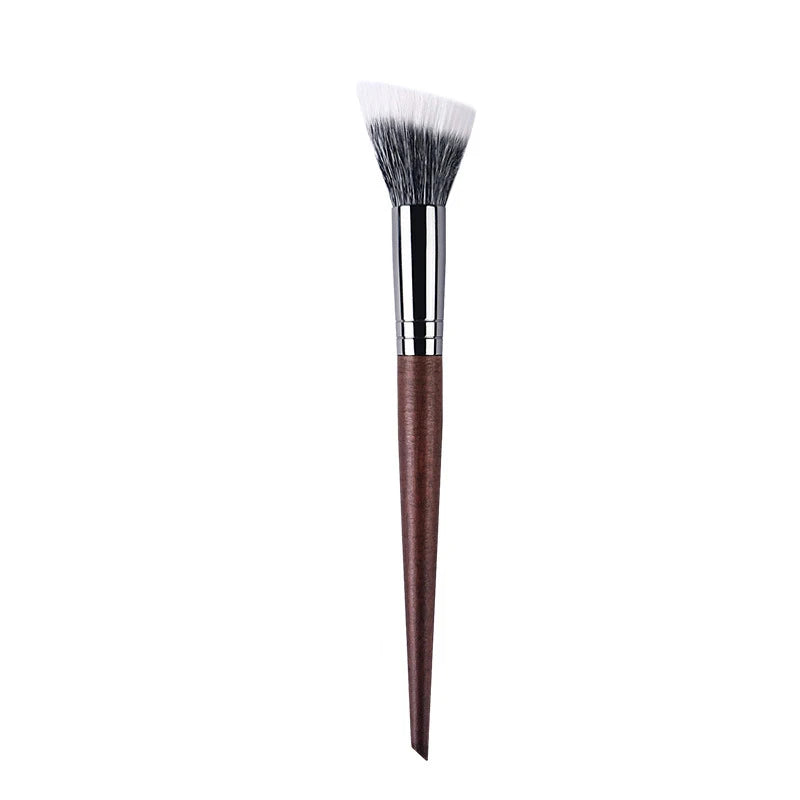Professional Makeup Brushes - Natural Wood Goat Hair Powder Contour Stippling Blush Brush