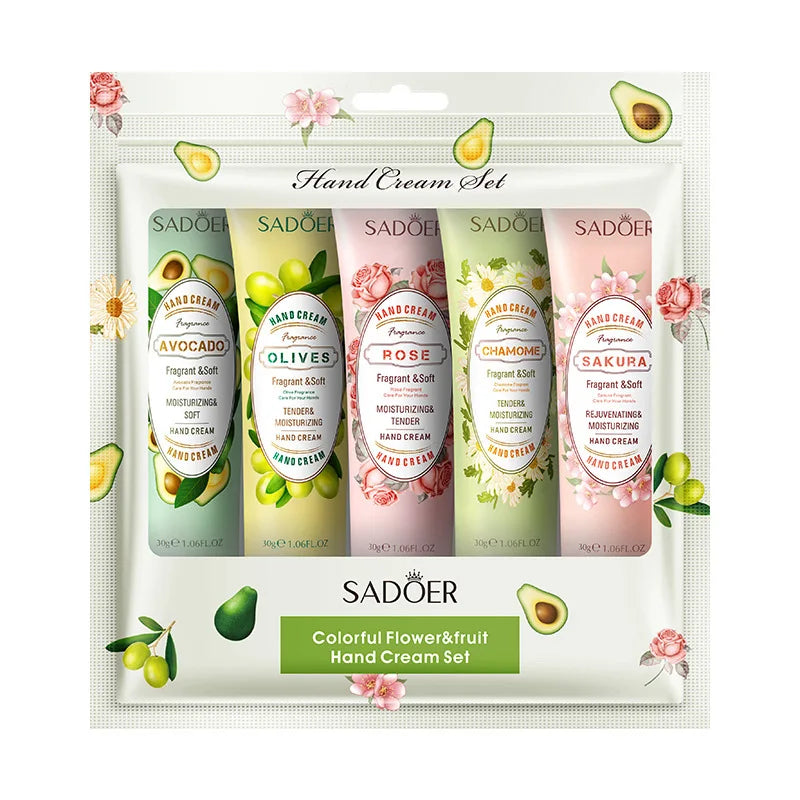 Avocado & Sakura Hand Cream Gift Set - 15 Piece Moisturizing Collection for Dry Hands