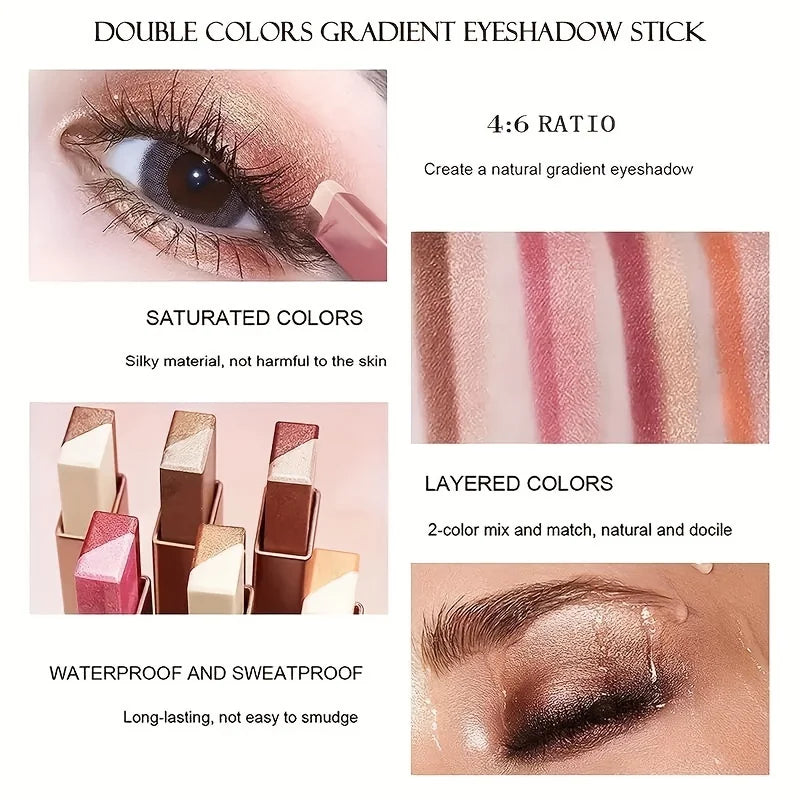Two Color Gradient Eye Shadow Stick - Three Dimensional Natural Without Taking Off