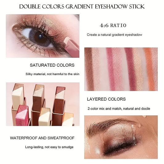 Two Color Gradient Eye Shadow Stick - Three Dimensional Natural Without Taking Off