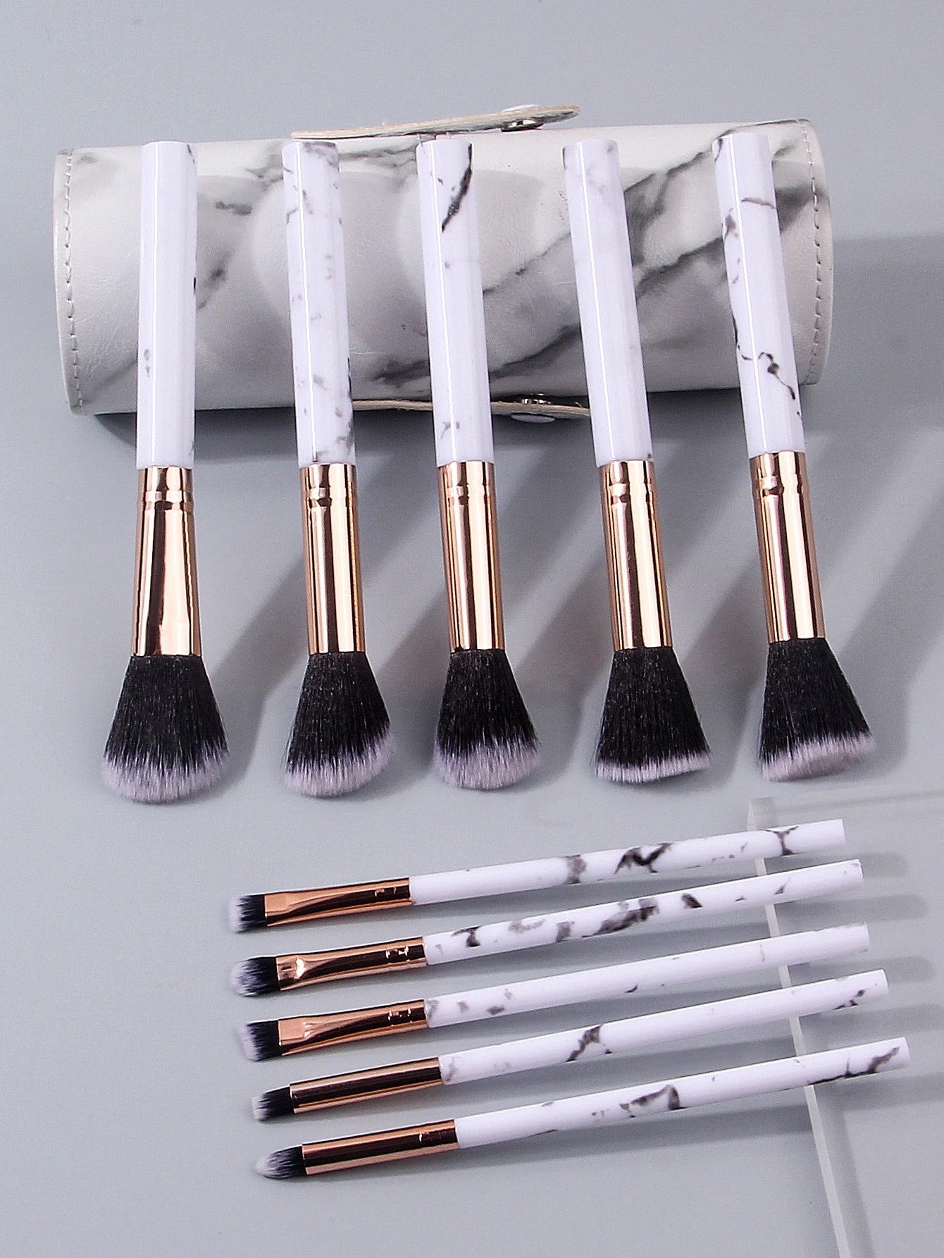 Marble Set Makeup Brush - 11 Piece Soft Hair Blush Eyeshadow Concealer Brush Set