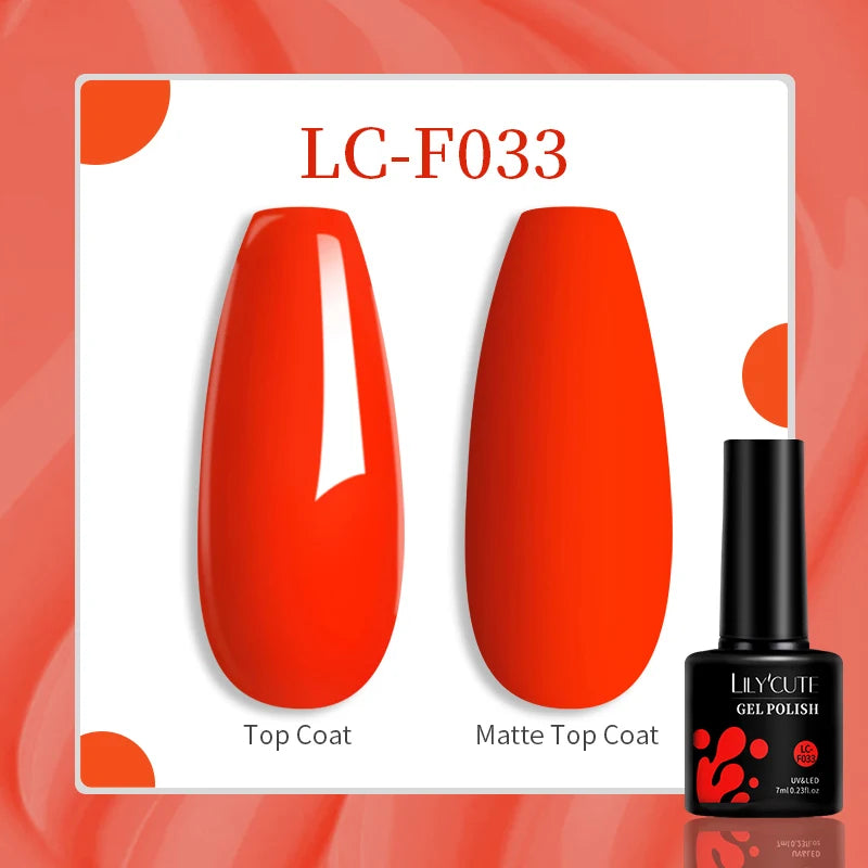 LILYCUTE 7ML Jelly Amber Gel Nail Polish - Semi Permanent UV Gel with Leopard Pattern Effect