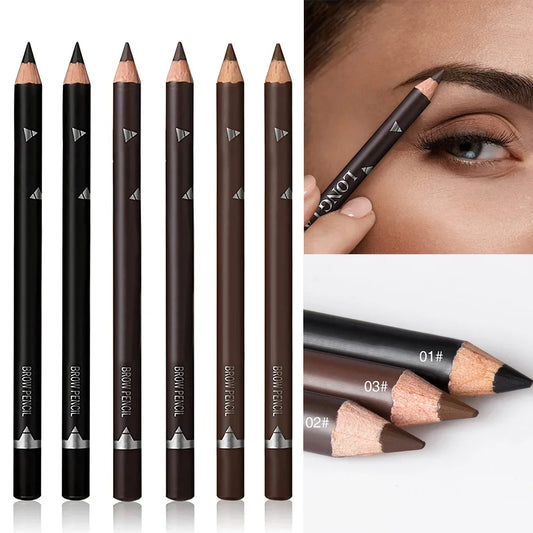6 or 12 Piece Eye Brow Pencil Set - Waterproof Professional Natural Black Brown