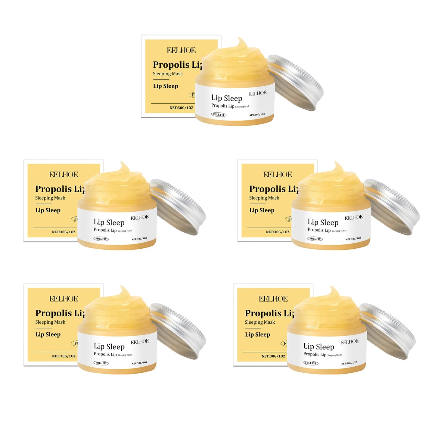 Propolis Lip Sleeping Mask - Exfoliating Moisturizing Overnight Treatment for Dry Chapped Lips