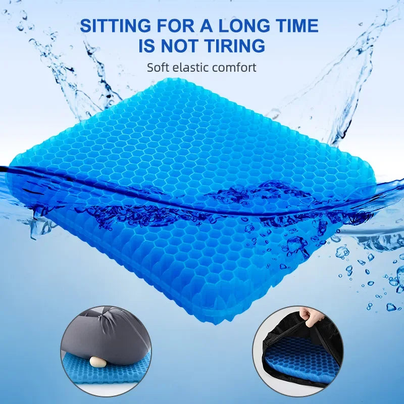Honeycomb Gel Seat Cushion - Breathable Pressure Relief for Back and Tailbone Pain