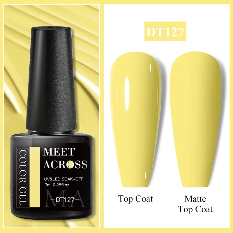 MEET ACROSS 7ml Wine Red Gel Nail Polish - Long-Lasting French Style Gel Varnish