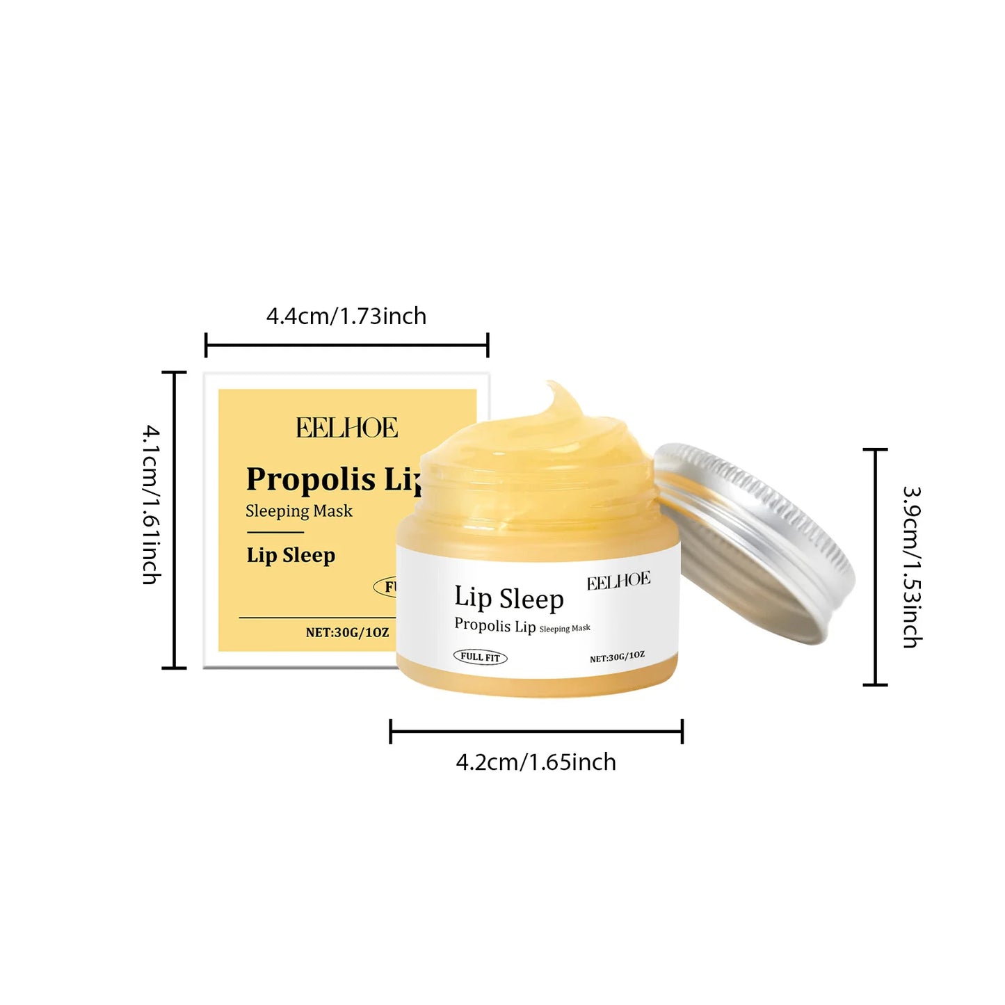 Propolis Lip Sleeping Mask - Exfoliating Moisturizing Overnight Treatment for Dry Chapped Lips