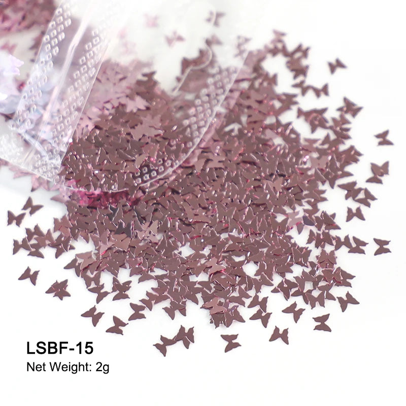 Holographic Nail Art Glitter - 2g Laser Star & Butterfly Sequins Flakes