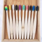 Natural Bamboo Toothbrush Set - 10 Piece Soft Charcoal Bristle for Teeth Whitening