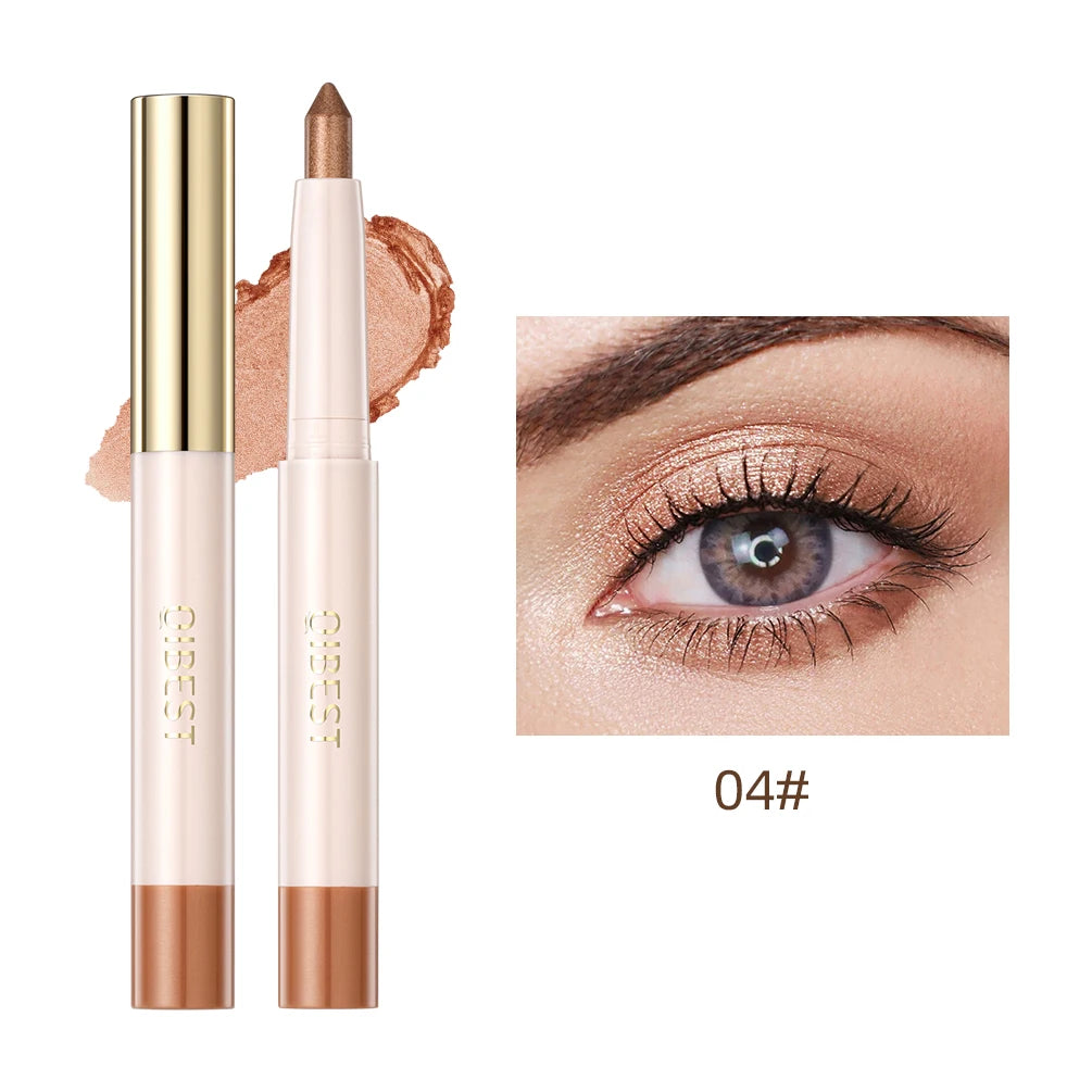 QIBEST Waterproof Pearlescent Eyeshadow Pencil Stick - Glitter Shimmer Highlighter Pen